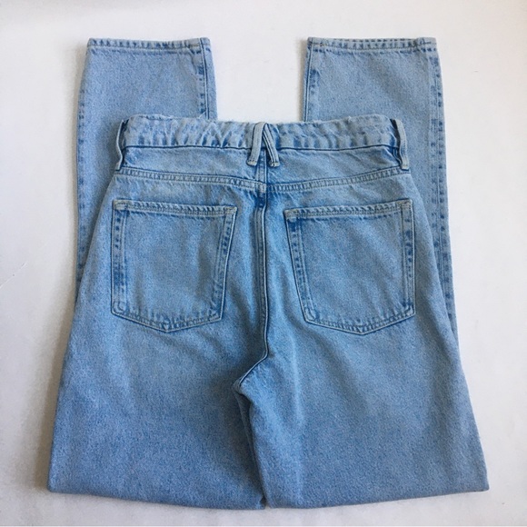 Good American High Rise Buttonfly Straight Leg Light Wash Denim Jeans Size 27 - Picture 17 of 17